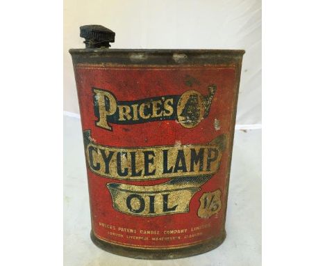 An early Price's Cycle Lamp Oil oval can. 