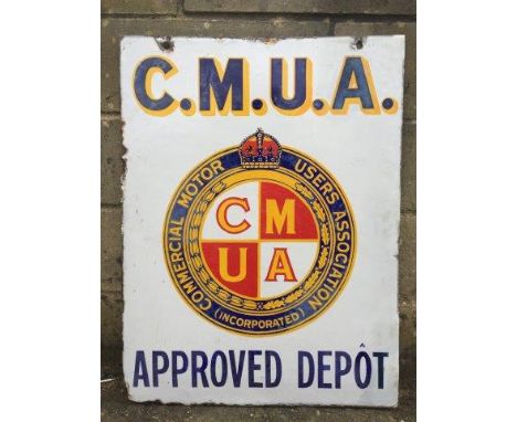 A CMUA Commercial Motor Union enamel sign. 