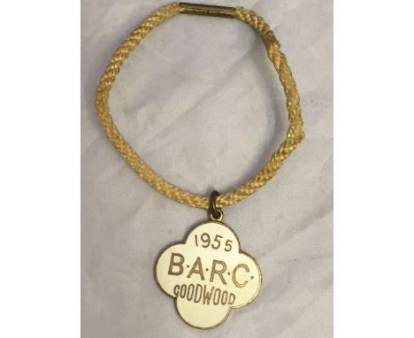A BARC enamel badge for Goodwood 1955, by Marples and Beadley Birmingham, stamped no. 240.