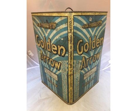 A Golden Arrow Tobacco square dispensing tin of large size in good condition. 