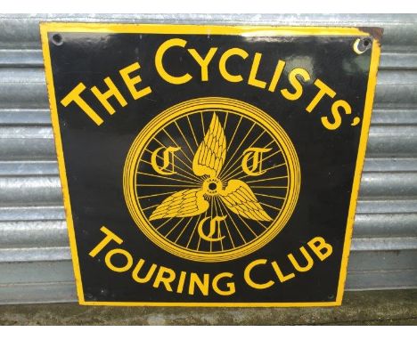 The Cyclists Touring Club enamel sign, possibly a later version, 16 x 16".