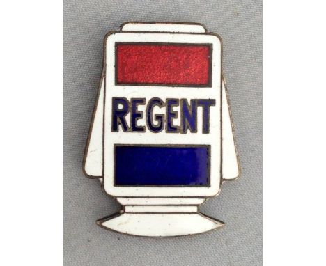 A Regent globe-shaped enamel lapel badge.