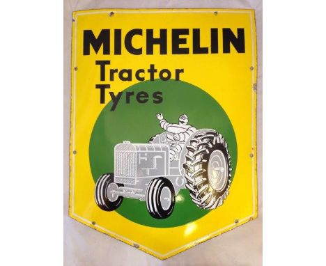 A Michelin Tractor Tyres pictorial enamel sign with excellent gloss, 18 x 24".