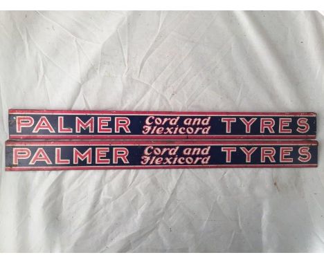 Yesterday's World Museum Bicycle Repair Shop - a pair of Palmer Tyres 'Cord and Flexi Cord' shelf strips. 