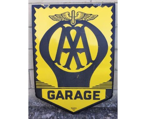 An AA Garage enamel sign by Franco, 22 x 31"