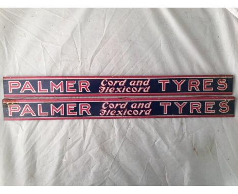 Yesterday's World Museum Bicycle Repair Shop - a pair of Palmer Tyres 'Cord and Flexi Cord' shelf strips. 