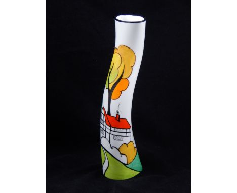 A Carlton Ware Marie Grieves painted porcelain vase, signed to base and Wingfield, 22cm.