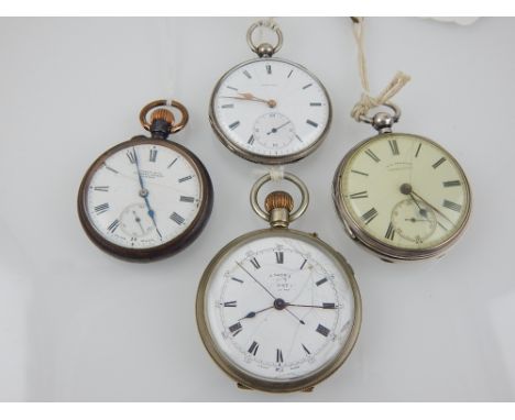 A silver open face pocket watch, by W. H. Dresden, Kensington, the enamel dial with Roman numerals, subsidiary seconds dial a