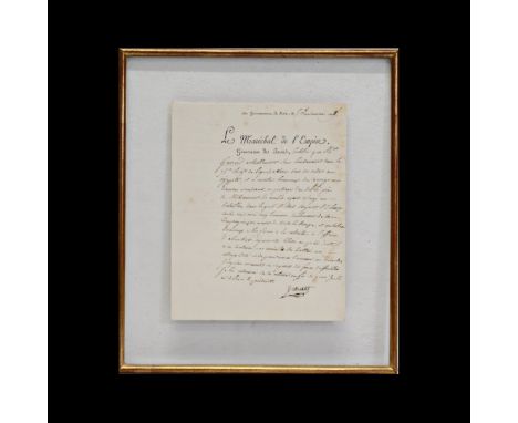 Rare Document Signed by Joachim Murat, French, First Empire. This historically significant document bears the signature of Mu