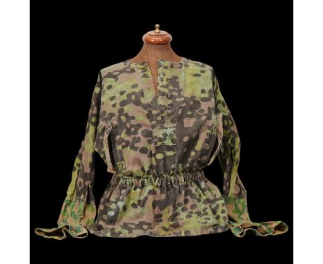 Rare WWII Nazi German Waffen-SS M40 Plane Tree No 3 Camouflage Reversible Smock. Over head design with a low cut opening whic