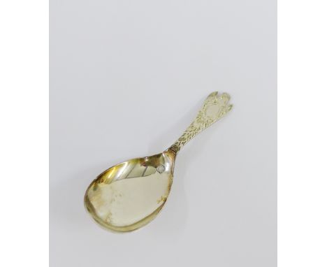 Contemporary silver trefid pattern caddy spoon, Birmingham 1994, 9.5cm long