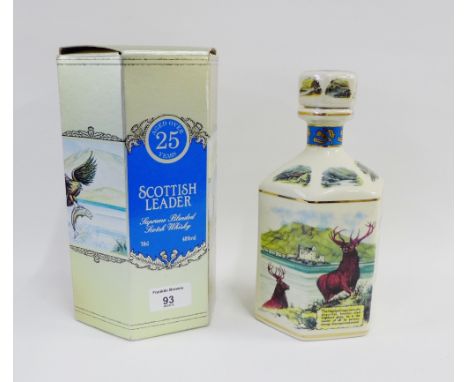Scottish Leader Supreme Blended Scotch Whisky, aged 25 years, 70cl, 40% vol, sealed, in ceramic decanter and boxed.
