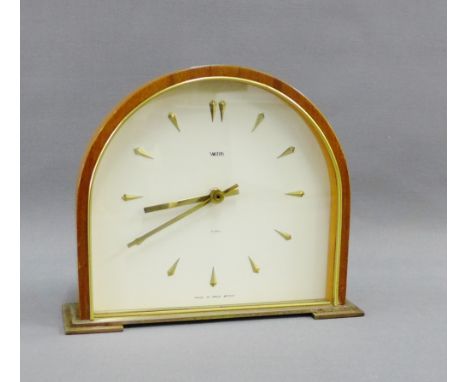 Smiths teak and brass mounted mantle clock, 17cm high 