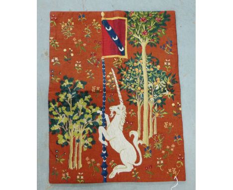 Belgian tapestry Unicorn patterned cushion cover, 60 x 45cm 