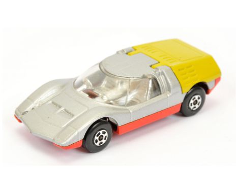 Matchbox Superfast 66b Mazda RX500 Pre-production colour trial - silver body, lime green engine cover (loose fit), chrome int