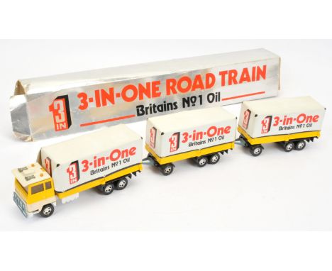Matchbox Super Kings K21 Ford Transcontinental Road Train Covered Dropside Truck &amp; Twin Drawbar Trailers "3-in-One Britai