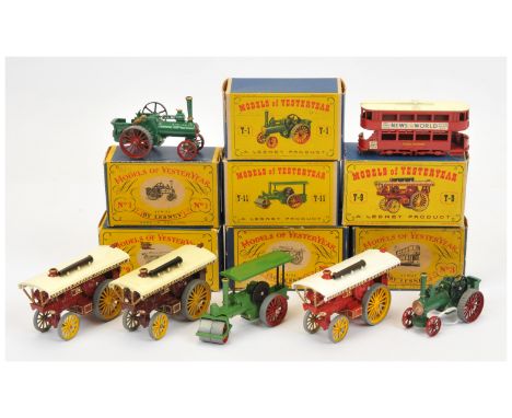 Matchbox Models Of Yesteryear Group 7 To Include - Y1 Allchin Traction engine - Green, 3 X Y9 Fowler Showmans Engine includin