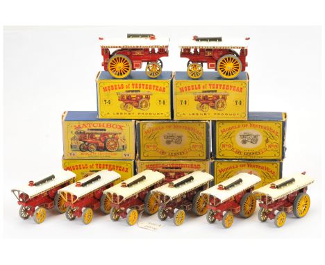 Matchbox Models Of Yesteryear Group 8 - Y9 Fowler Showmans Engine -&nbsp; Variations Include Red body, Light and dark maroon 