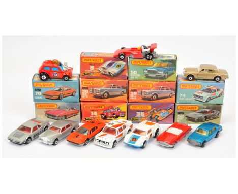 Matchbox Superfast A Group Of 10 To Include - 39b Rolls Royce - Silver, red interior,14b Mini Ha Ha - red body, light blue wi