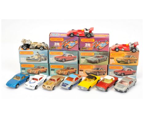 Matchbox Superfast A Group Of 10 To Include - 16b Pontiac - White, 6b Mercedes Tourer - Yellow with black hood, 52c BMW M1 - 