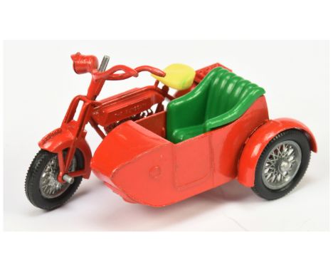 Matchbox Models of Yesteryear Y8 1914 Sunbeam Motorcycle and Milford Sidecar Colour Trial Model - red body with cast shut fro