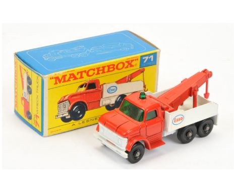 Matchbox Regular Wheels 71c Ford Esso Heavy Wreck Truck - red cab &amp; jib with red plastic hook, dark green windows &amp; r