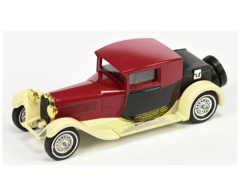 Matchbox Models of Yesteryear Y24 1928 Bugatti T44 - colour trial model - maroon body, black door panels, cream chassis, blac