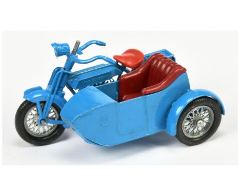 Matchbox Models of Yesteryear Y8 1914 Sunbeam Motorcycle and Milford Sidecar Colour Trial Model - mid-blue body with cast shu