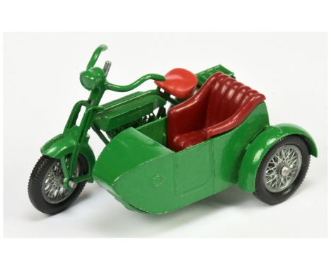 Matchbox Models of Yesteryear Y8 1914 Sunbeam Motorcycle and Milford Sidecar Colour Trial Model - green body with cast shut f