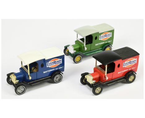Matchbox Models of Yesteryear Y12 1912 Ford Model T Van "Ever Ready" colour trial group (1) blue body, decals to sides, gold 