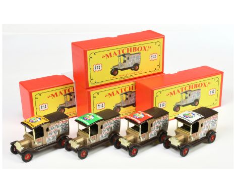 Matchbox Models of Yesteryear Code 2 issues "21st MICA" Ford Model T Van (1) Y12 glossy brown body, dark brown chassis and ro