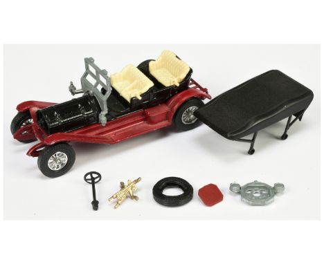 Matchbox Models of Yesteryear Y12 1909 Thomas Flyabout - colour trial model - black body, maroon chassis, bare metal parts, c