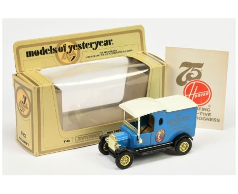 Matchbox Models of Yesteryear Y12 1912 Ford Model T Van "Hoover" - Code 2 promotional model - blue body with type 3 cast rear