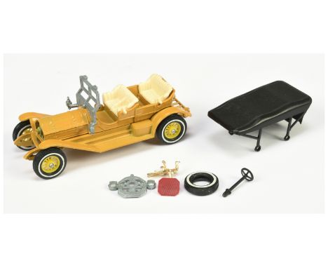 Matchbox Models of Yesteryear Y12 1909 Thomas Flyabout - colour trial model - mustard body &amp; chassis, bare metal parts, c