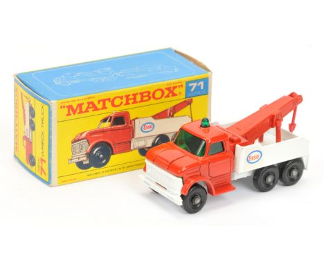 Matchbox Regular Wheels 71c Ford Esso Heavy Wreck Truck - red cab &amp; jib with red plastic hook, dark green windows &amp; r