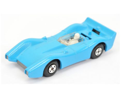 Matchbox Superfast 61a Blue Shark Pre-production colour trial - sky blue body, clear windscreen, white driver, twin rivet bar