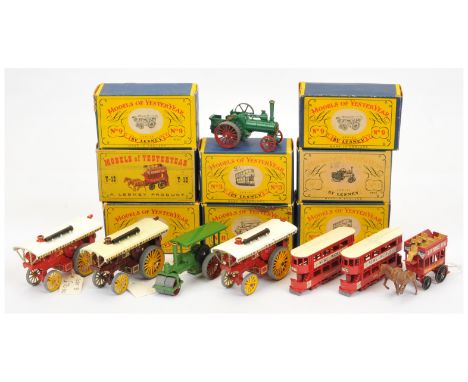 Matchbox Models Of Yesteryear Group 8 To Include - Y1 Allchin Traction engine - Green, 3 X Y9 Fowler Showmans Engine includin