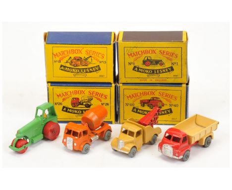 Matchbox Regular Wheels group including Construction Vehicles - all have metal wheels &amp; crimped axles (1) 1b Aveling Barf