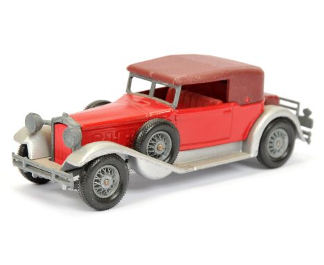 Matchbox Models of Yesteryear Y15 1930 Packard Victoria - pre-production colour trial - red body, silver chassis without copy