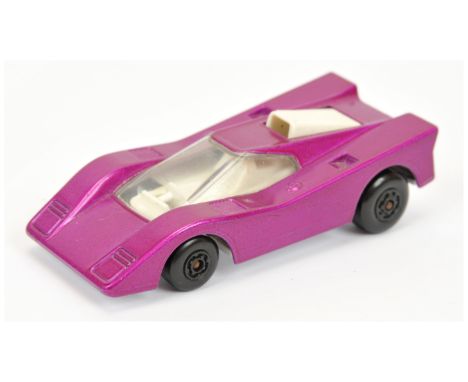 Matchbox Superfast 7b Hairy Hustler Pre-production Colour Trial -purple body, clear windows, white interior &amp; engine scoo