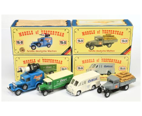 Matchbox Models of Yesteryear group of German limited edition models. (1) YGL-3 Ford Model A van "Bosch" -side decals with Bo