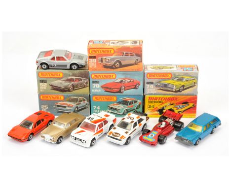 Matchbox Superfast Group Of 7 To Include&nbsp; - 24b "Team Matchbox" Racing Car - Metallic Red, 52c BMW M1 - Silver, red inte