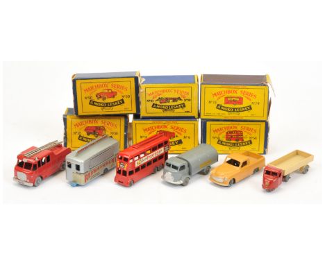 Matchbox Regular Wheels group to include 9 Merryweather Fire Engine - grey plastic wheels; 10b Scammell Scarab Mechanical Hor