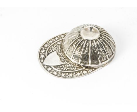 A 1970s Edwardian style jockey's cap tea caddy spoon by FH  