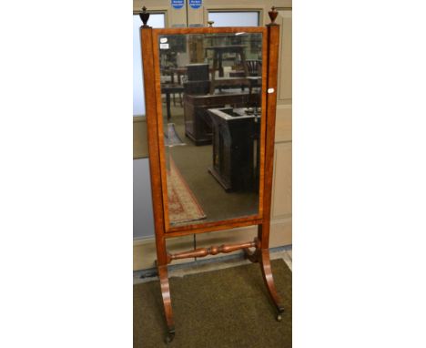 A 19th century mahogany cheval mirror 
