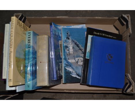 BOX OF MIXED BOOKS INCLUDING JAMIE OLIVER, CHIPPENDALE, HARDY COUNTRY ETC