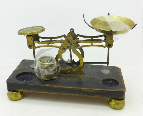 A set of balance scales, a/f