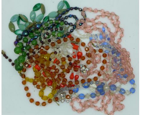 Vintage glass bead necklaces