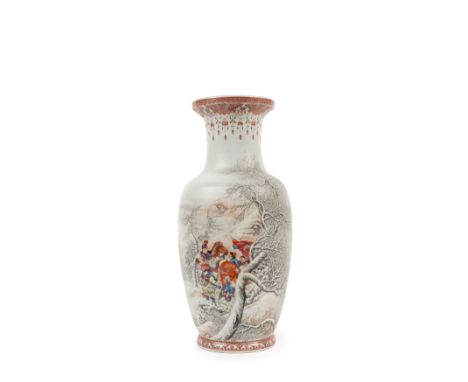 The subject depicted on this vase is inspired by the classic opera 'The Generals of the Yang Family', specifically the scene 