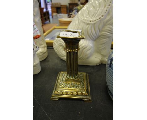 Brass column candlestick